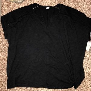 Black cut out T-shirt